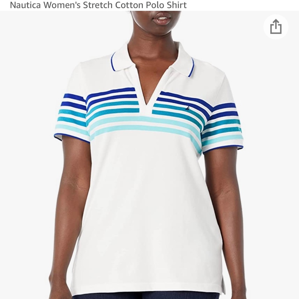 Nautica Women's Stretch Cotton Polo Shirt